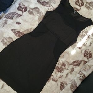 Black see thru front and back dress